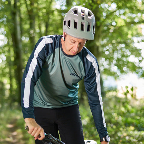 GMBN Descent Jersey Long Sleeve - Sage, Green & White