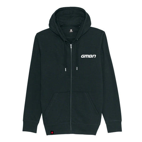 GMBN Label Zip Up Hoodie - Black