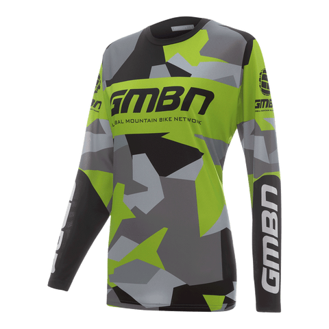 GMBN Women's Archive Camo Jersey Long Sleeve - Green & Grey