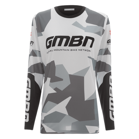 GMBN Women's Archive Camo Jersey Long Sleeve - White & Grey