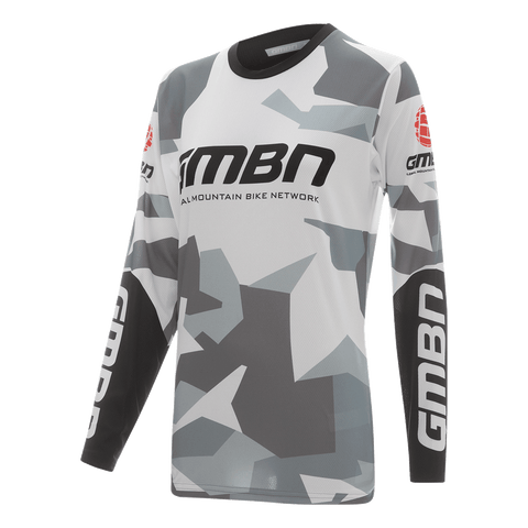 GMBN Women's Archive Camo Jersey Long Sleeve - White & Grey