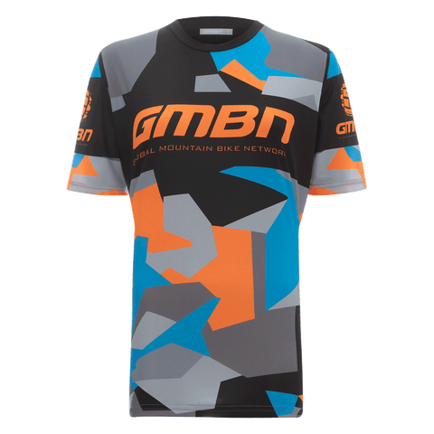 GMBN Women's Archive Camo Jersey Short Sleeve - Orange & Blue