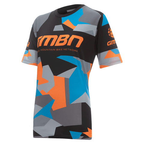 GMBN Women's Archive Camo Jersey Short Sleeve - Orange & Blue