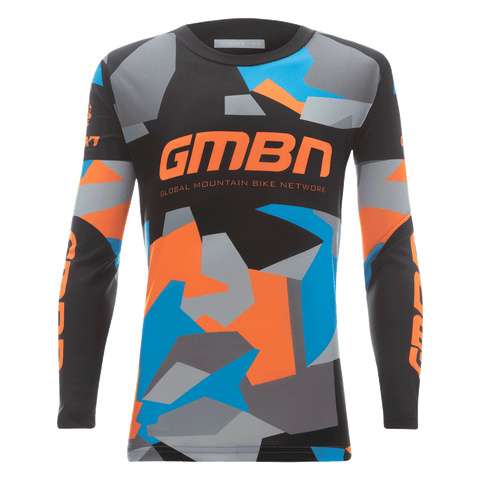 GMBN Kids Archive Camo Jersey Long Sleeve - Orange & Blue