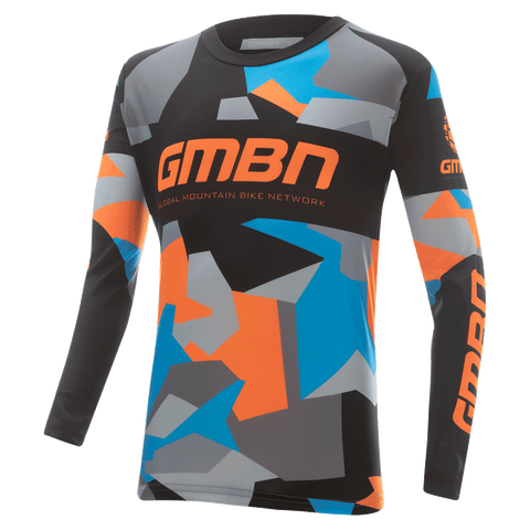 GMBN Kids Archive Camo Jersey Long Sleeve - Orange & Blue