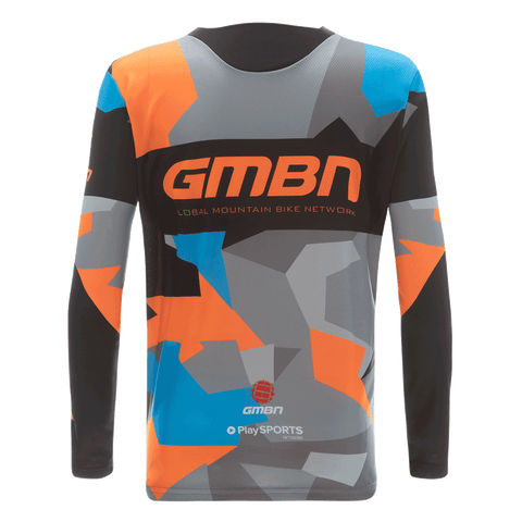 GMBN Kids Archive Camo Jersey Long Sleeve - Orange & Blue