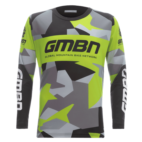 GMBN Kids Archive Camo Jersey Long Sleeve - Green & Grey