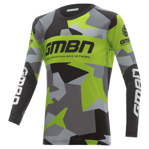 GMBN Kids Archive Camo Jersey Long Sleeve - Green & Grey