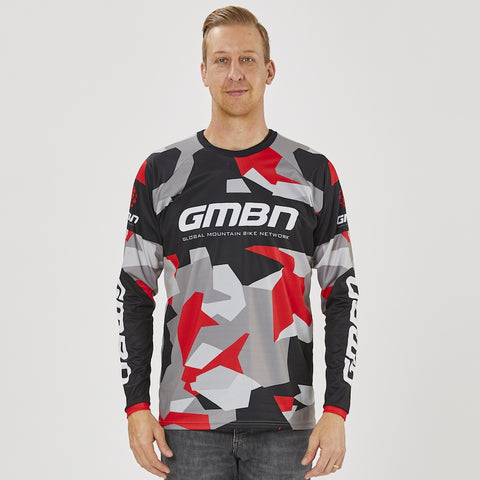 GMBN Archive Camo Jersey Long Sleeve - Black & Red