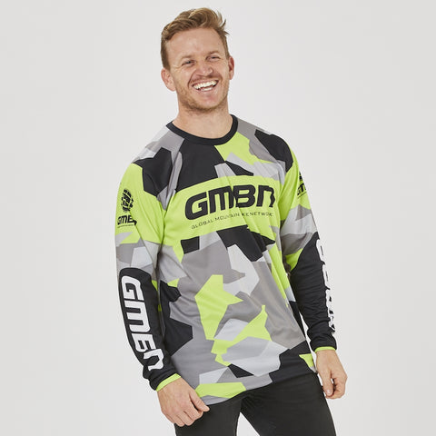 GMBN Archive Camo Jersey Long Sleeve - Green & Grey