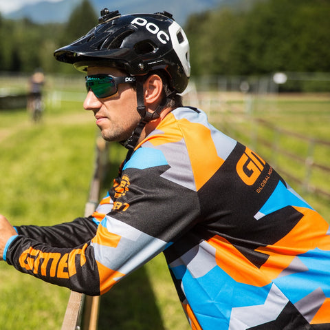 GMBN Archive Camo Jersey Long Sleeve - Orange & Blue