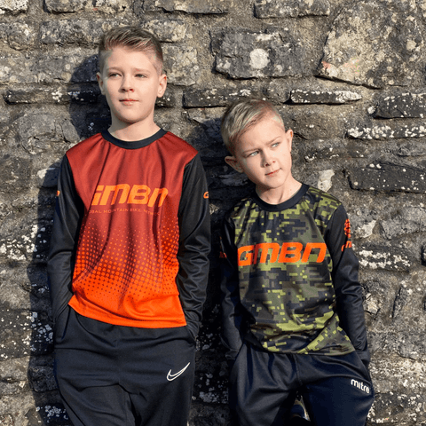 GMBN Kids Descent Jersey Long Sleeve - Gradient Orange