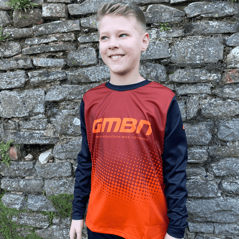 GMBN Kids Descent Jersey Long Sleeve - Gradient Orange