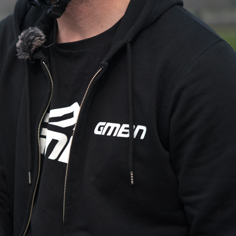 GMBN Label Zip Up Hoodie - Black