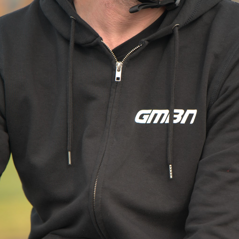 GMBN Label Zip Up Hoodie - Black