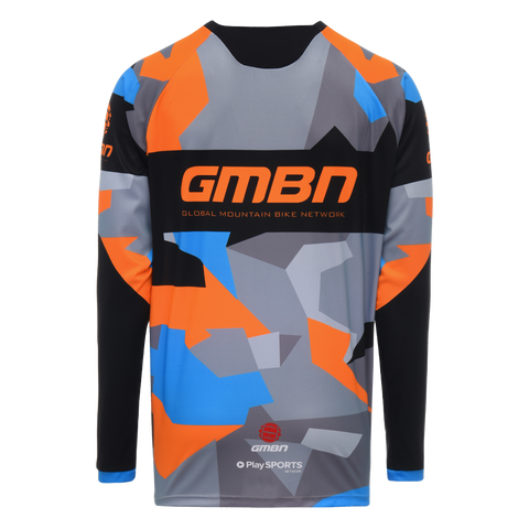 GMBN Archive Camo Jersey Long Sleeve - Orange & Blue