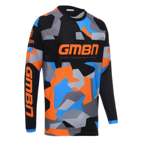 GMBN Archive Camo Jersey Long Sleeve - Orange & Blue