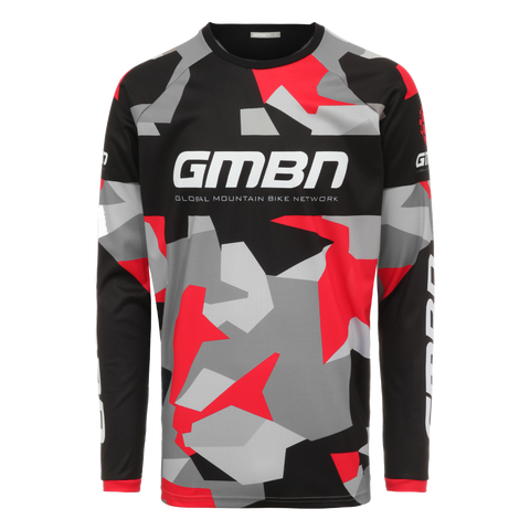 GMBN Archive Camo Jersey Long Sleeve - Black & Red