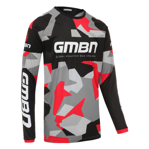 GMBN Archive Camo Jersey Long Sleeve - Black & Red