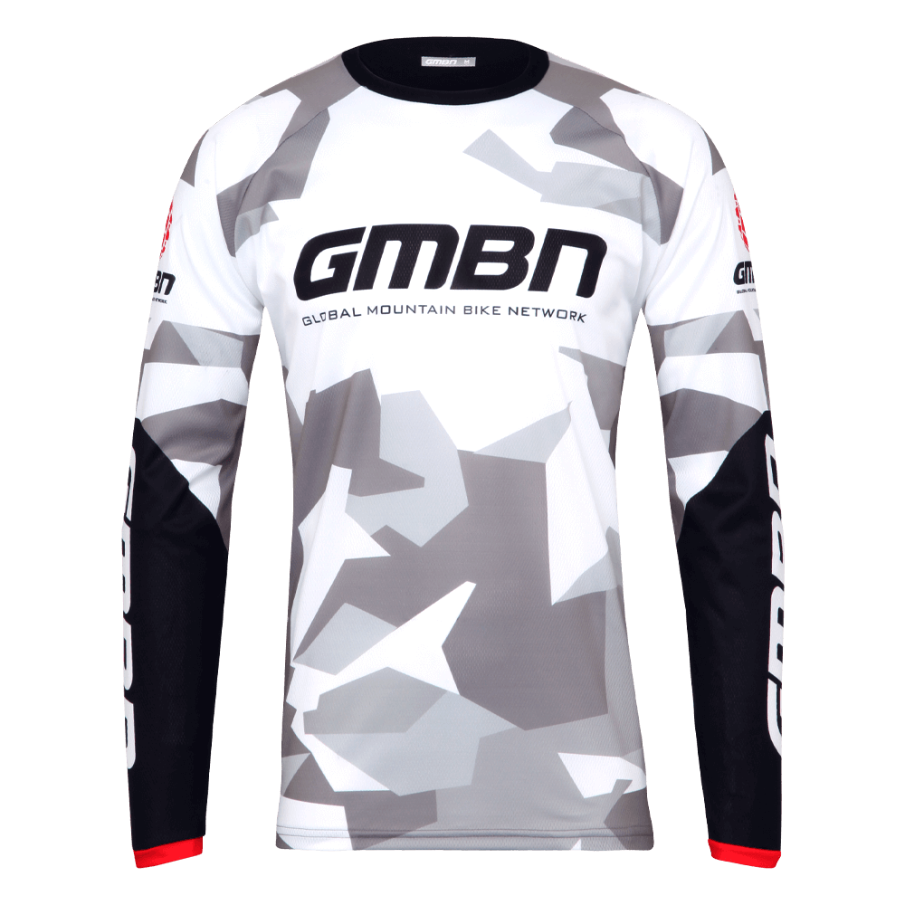 GMBN Camo Team Jersey Long Sleeve - White & Grey