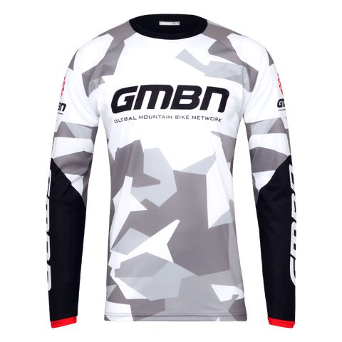 GMBN Camo Team Jersey Long Sleeve - White & Grey