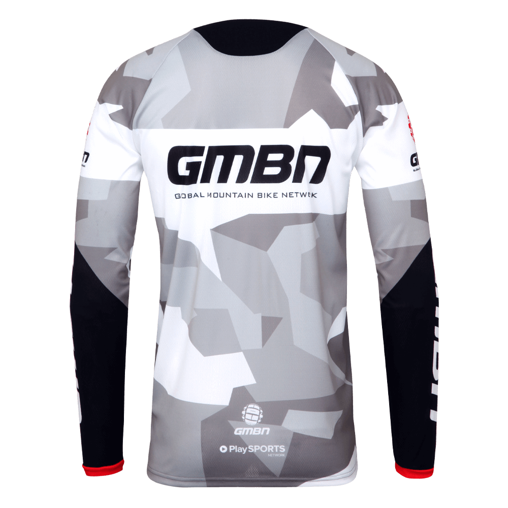 GMBN Camo Team Jersey Long Sleeve - White & Grey