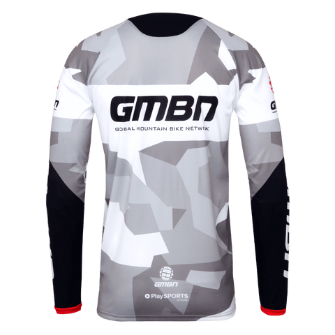 GMBN Camo Team Jersey Long Sleeve - White & Grey